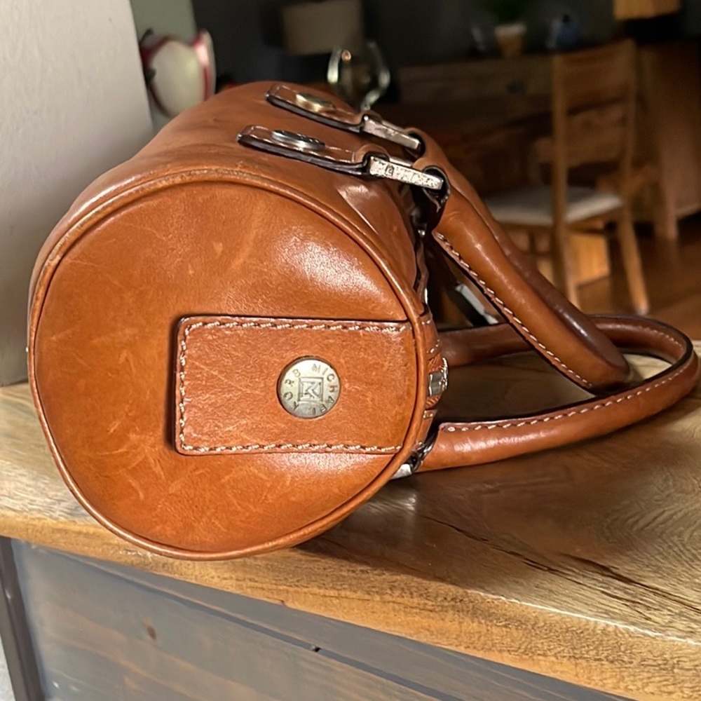 Vintage Michael Kors Tan Leather Barrel Satchel - Picture 8 of 15